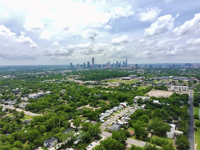 Drone / aerial view of city skyline