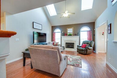 Skylights and large windows bring in all the natural light. Enjoy a good book or movie snuggling around the gas fireplace.