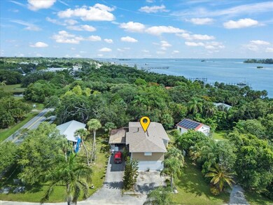 Ariel shot of the home w/ view of Indian River/ wa