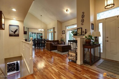 Living Room with vaulted ceilings