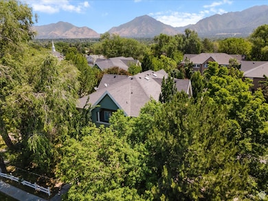 Aerial view of mountain backdrop