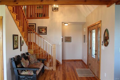 Entryway Foyer, Vaulted Ceiling, Lead Glass Door