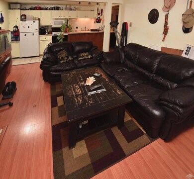 Living room with durable laminate wood f