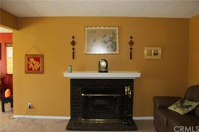Fireplace in living room.
