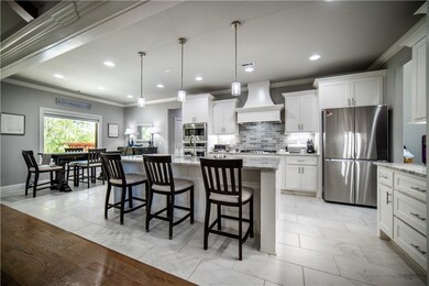 Kitchen open to living area