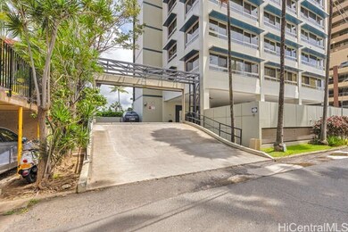 Entrance to gated parking from Mountain View Dr