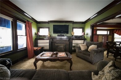 Carpeted living room featuring ornamental molding, a healthy amount of sunlight, and a fireplace
