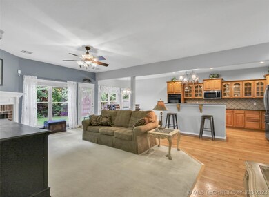 Living room and kitchen with eat in area all open