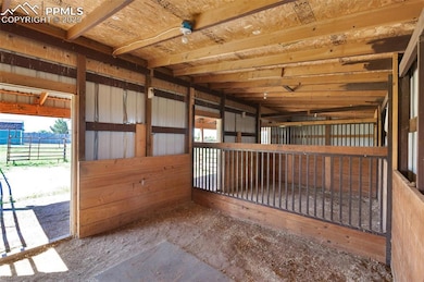 View of horse barn