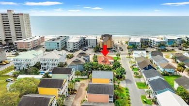Drone / aerial view of home across from Ocean