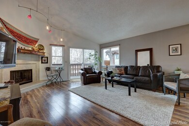 Living room with fireplace