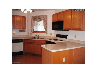 Beautiful oak kitchen with wood-look laminate floor and all appliance