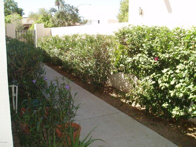 Walkway to front door in courtyard