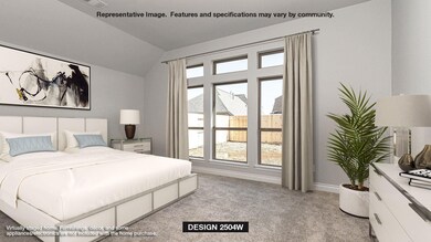 Bedroom featuring lofted ceiling and light colore