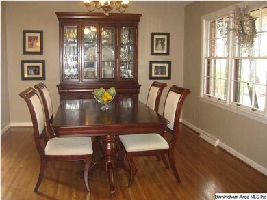 Gleaming hardwoods in the dining room/living room