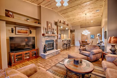 Fireplace and entertainment area