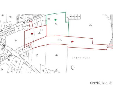 Land. The green star shows the land for sale. The 