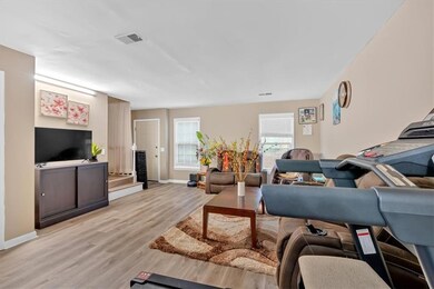 Living area featuring light wood finished floors, 