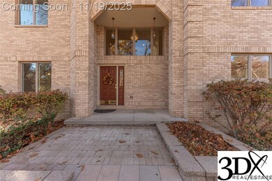 Property entrance with brick siding