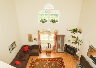 View of impressive two story living room from the 