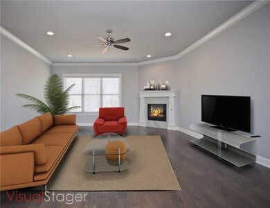 Virtually Staged Living Room.  Modern, sleek gas f