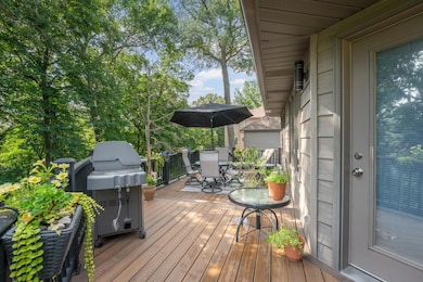 Wooded backyard creates a privacy and a place to enjoy nature.