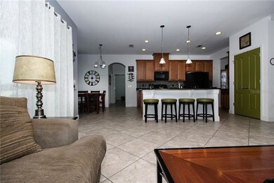 Open concept with family room flowing into kitchen
