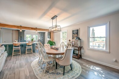 Dining area looking into the kitchen