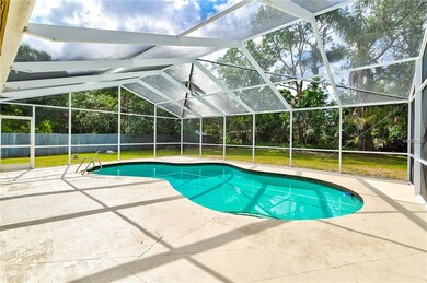 Free form pool and private backyard