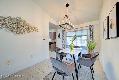 dining room with chandelier