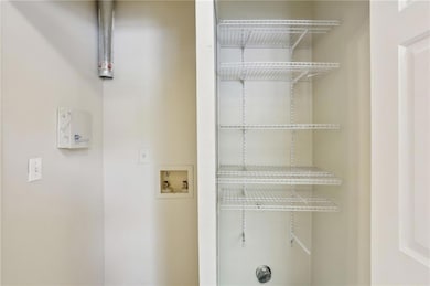 Washroom with hookup for a washing machine