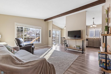 Main Level Living room w/ Vaulted Beam