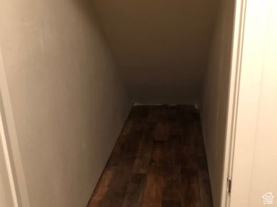 Corridor with dark wood-type flooring