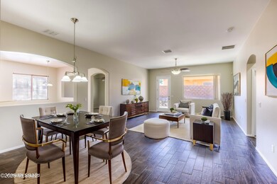 Virtually Staged Dining area and Living