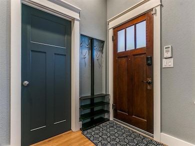 built in coat / shoe rack at entry