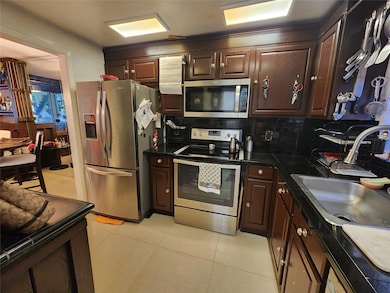 Dark cabinets and plenty of counter space