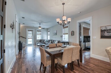 Dining area seats six