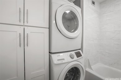 Washer and dry located in unit.