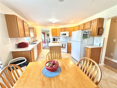 The spacious kitchen was recently updated.