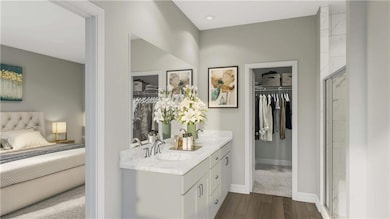 Virtually staged! Primary Bath-Dual vanities & til