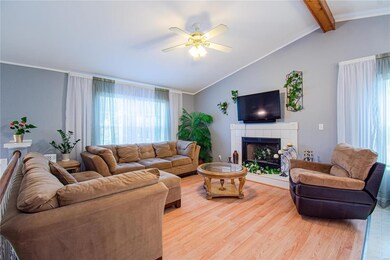 LIVING ROOM - VAULTED CEILING & FIREPLACE
