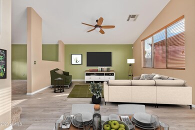 Family room virtually staged