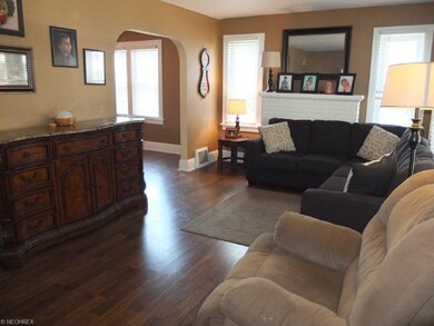 Living room with new laminate flooring and decorat