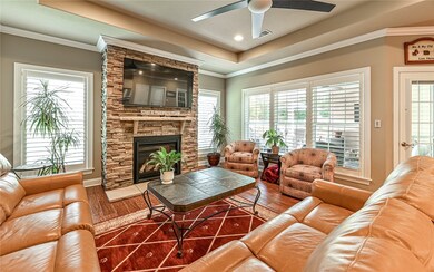 The family room includes and upgraded stone stacke