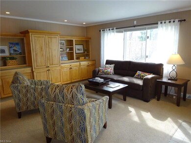 The family room has plenty of storage and room for