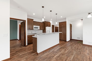 open kitchen with snack bar