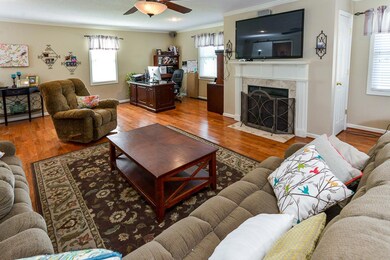 Extra large family room with gas fireplace