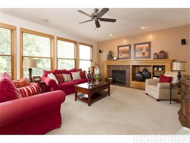 This spacious main floor family room has a gas fir
