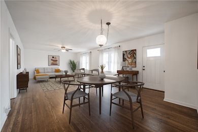 Virtually staged living area.