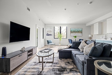 Living room featuring wood finished floors